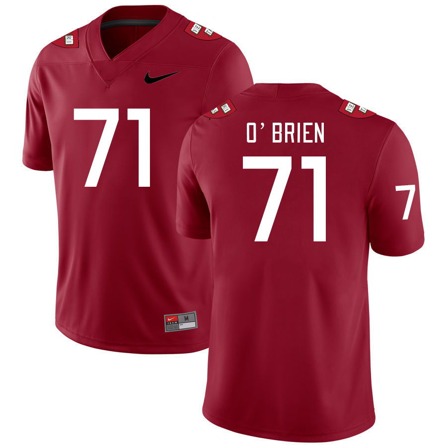Men-Youth #71 Thomas O'Brien Harvard Crimson 2023 College Football Jerseys Stitched Sale-Crimson